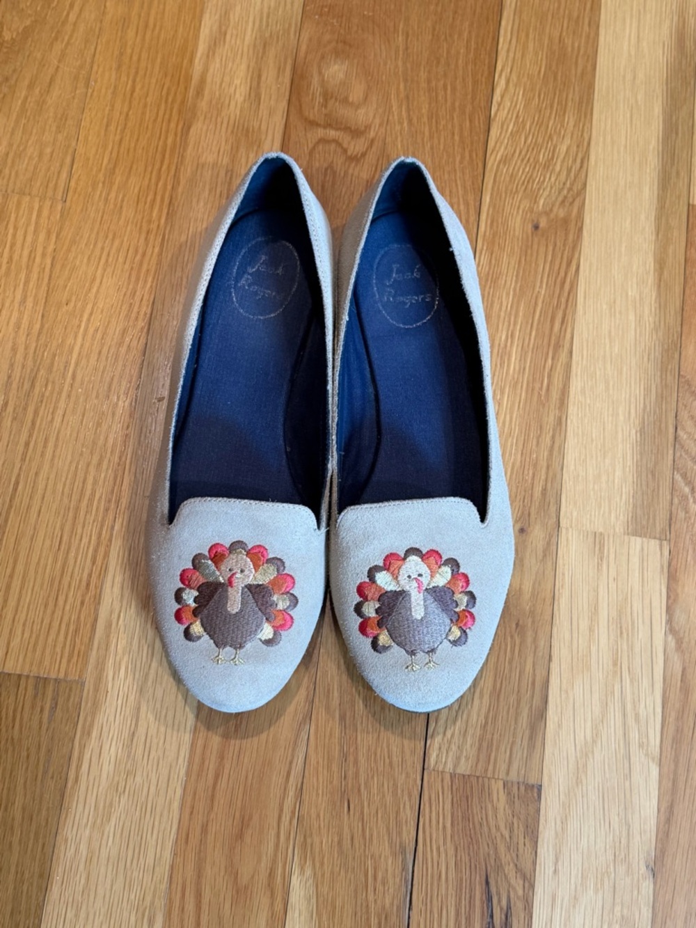 Jack Roger's Women’s Slip-On Flats with Embroidered Turkey Motif
